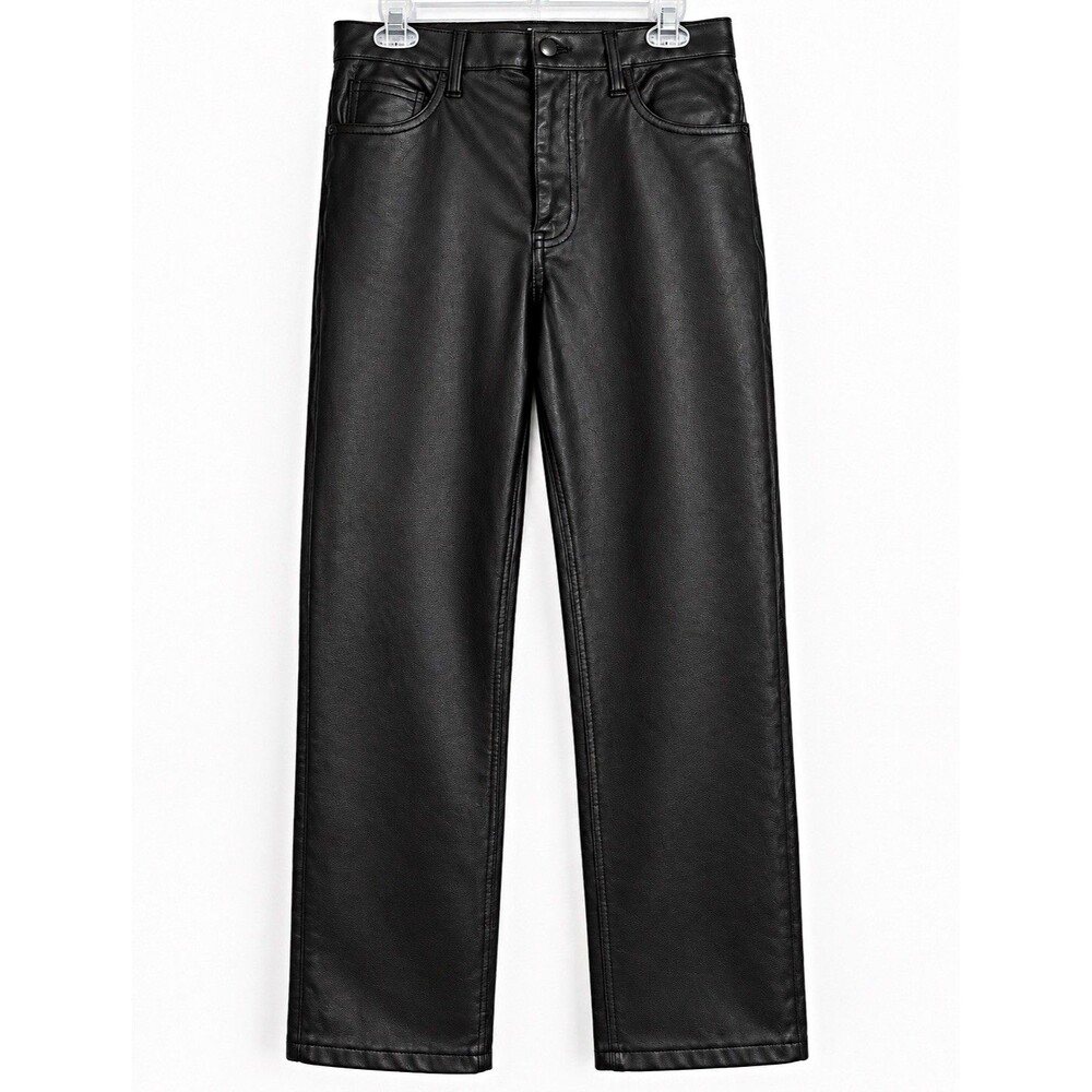Abercrombie & Fitch Women’s Ultra High Rise Straight Faux Leather Pants 4